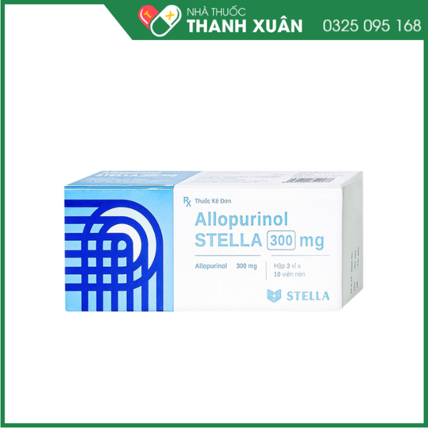 Allopurinol Stella 300mg trị gout, sỏi thận